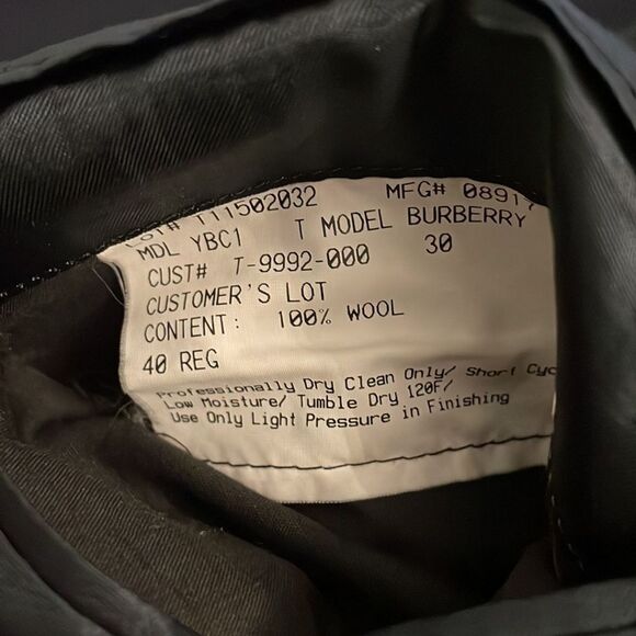 Burberry London Navy Blue Wool Blazer Jacket Mens Size 40R #YBC1 - Picture 3 of 11